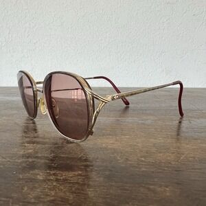 VTG CHRISTIAN DIOR 2942 OVERSIZED GOLDTONE & RED‎ FRAME PRESCRIPTION SUNGLASSES